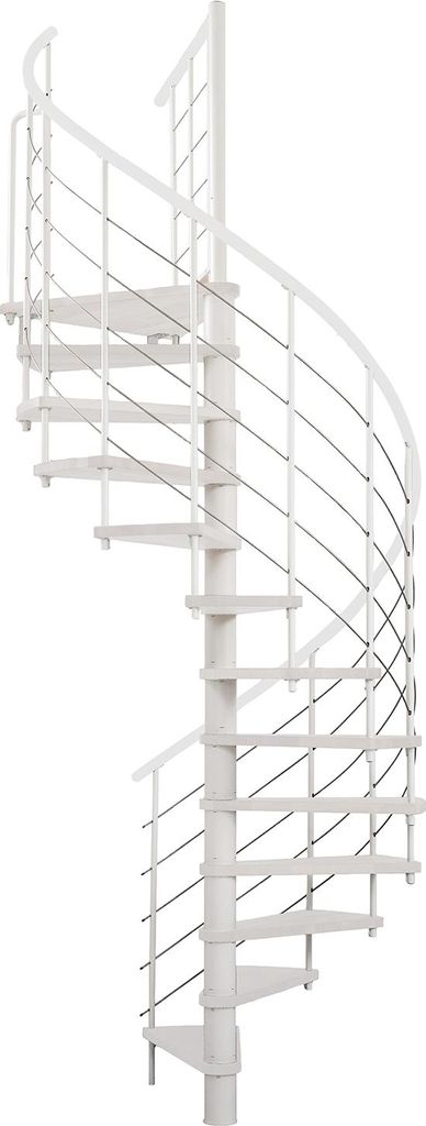 Minka Spindeltreppe Venezia Smart 38 - 305,5cm Geschosshöhe Weiß Weiß 160cm Durchmesser