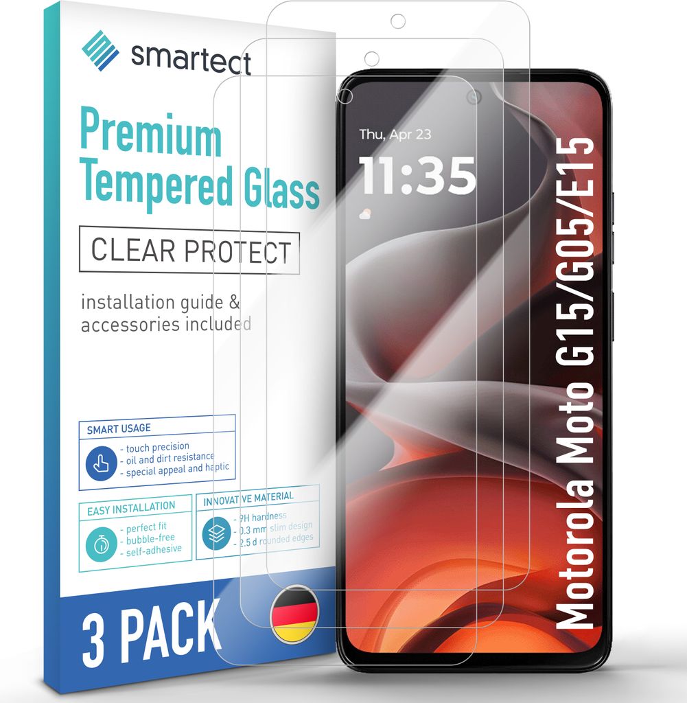 A product package for screen protectors for a Motorola phone.
