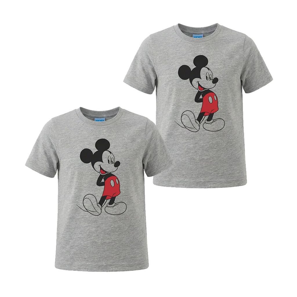 Kinder T-Shirt Mickey Mouse Grau Doppelpack  , Größe:98-104 Produktbild 