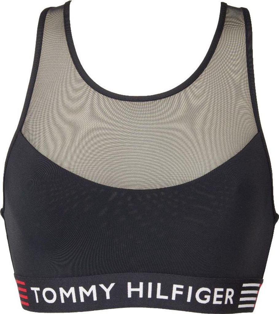 TOMMY HILFIGER Bralette ohne Haken am Rücken, sichtbarer Gummizug, sportliches Modell Artikel UW0UW03510, M, Poliammide 78%,Elasthan 22%