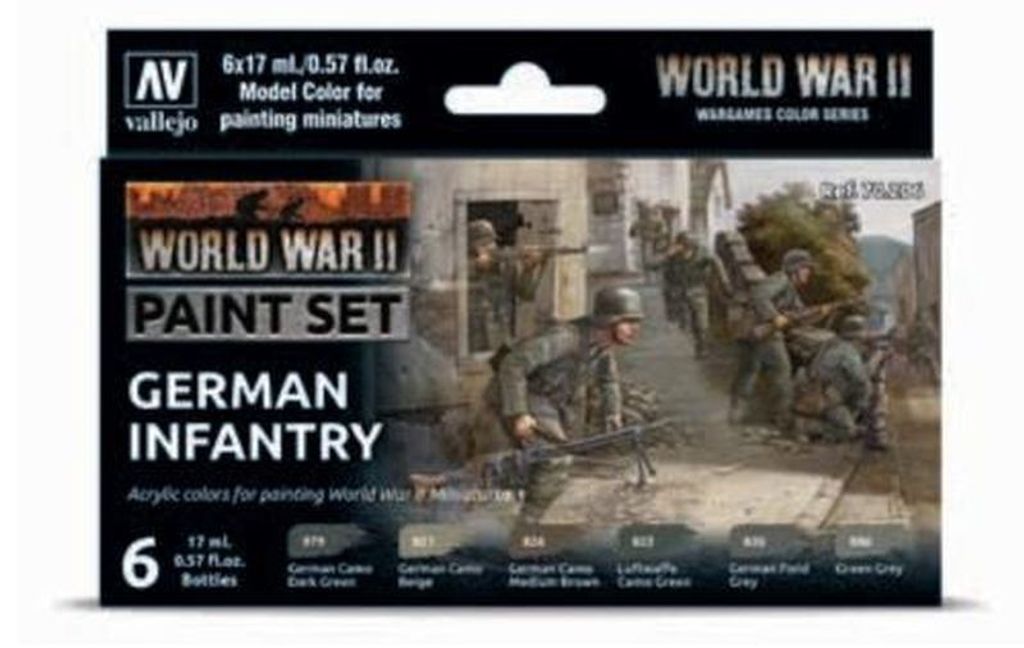 Vallejo Model Color Set 70206 German Infantry Airbrush Farben