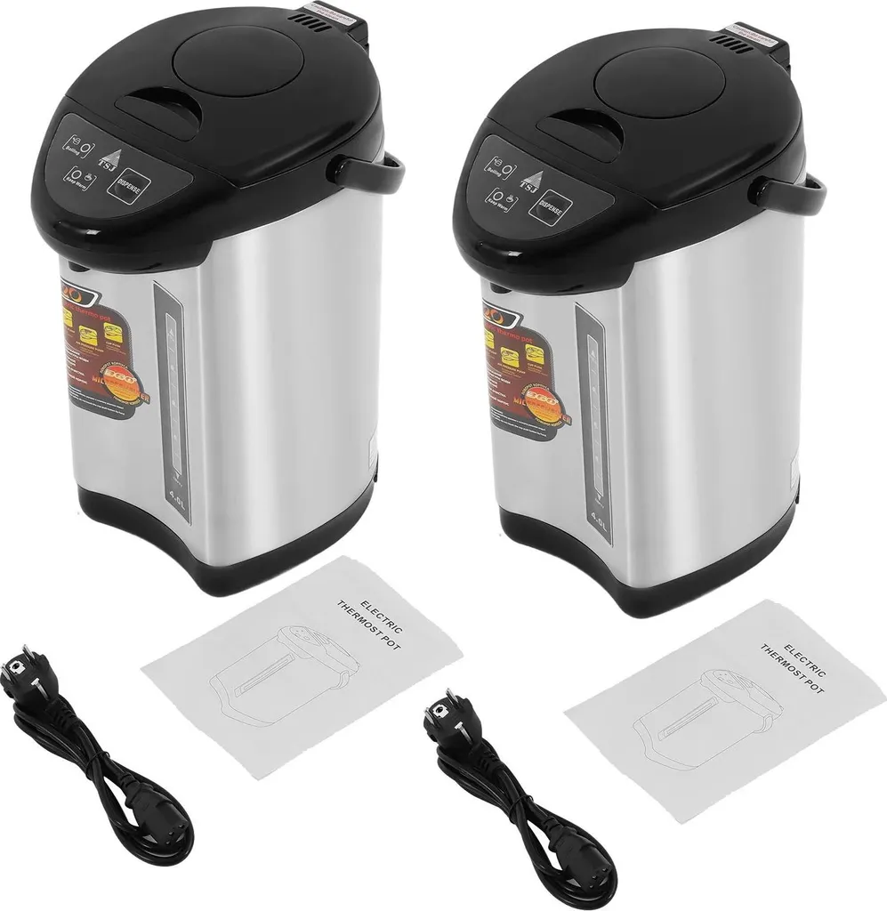 Bollitore Elettrico 4L Giallo Chiaro - Set 2 Erogatori Acqua Calda 750W