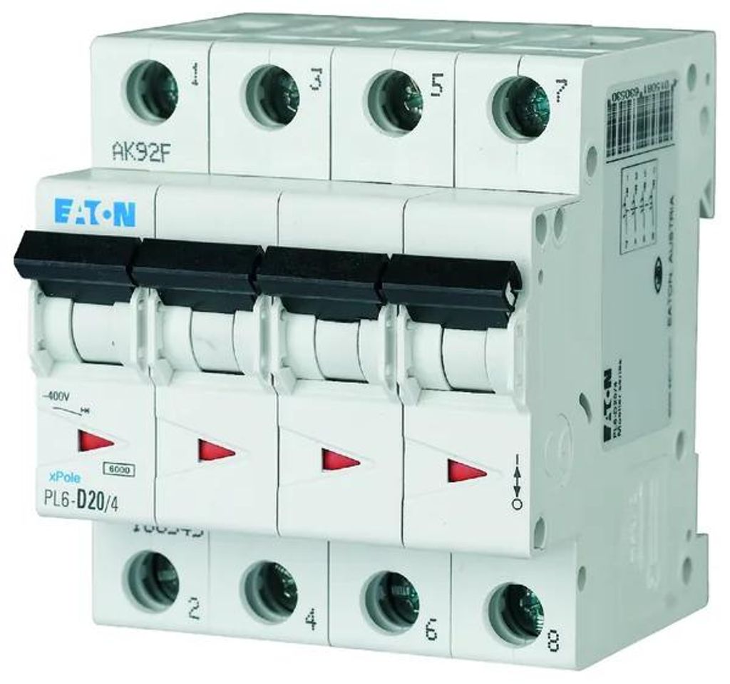 Miniatúrny istič 4P C 20A 6kA AC PL6-C20/4 166522 Obrázok produktu 