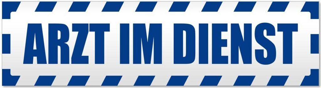 Kiwistar - Autoaufkleber - Verkehrsblau - 20 x 5,3 cm - Arzt im Dienst Motiv 2 gestreift - Hinweis Aufkleber Sticker für Auto, Kfz, Fahrrad, PKW, LKW