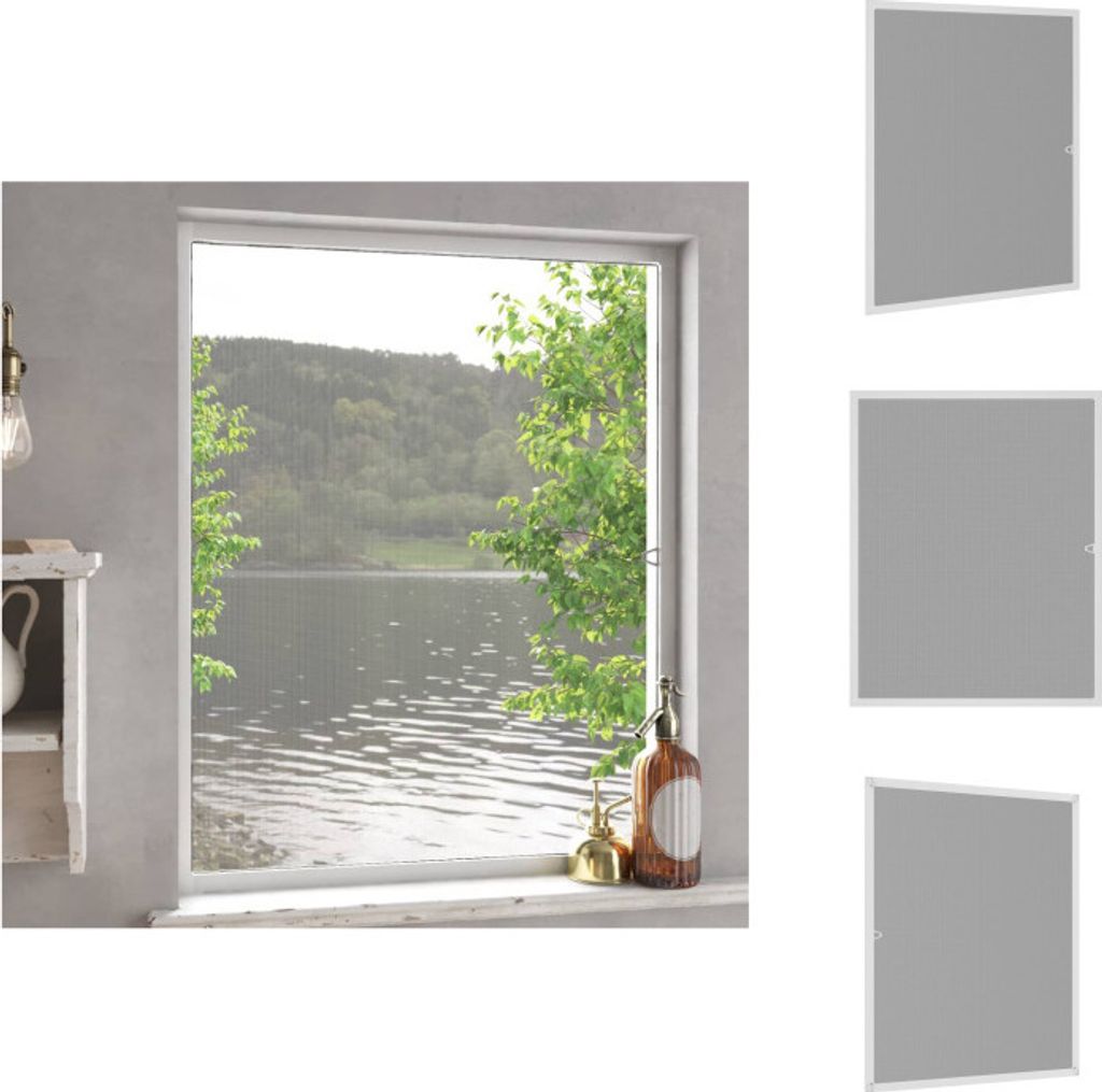 vidaXL Insektenschutz für Fenster Weiß 100x120 cm - Fliegengitter