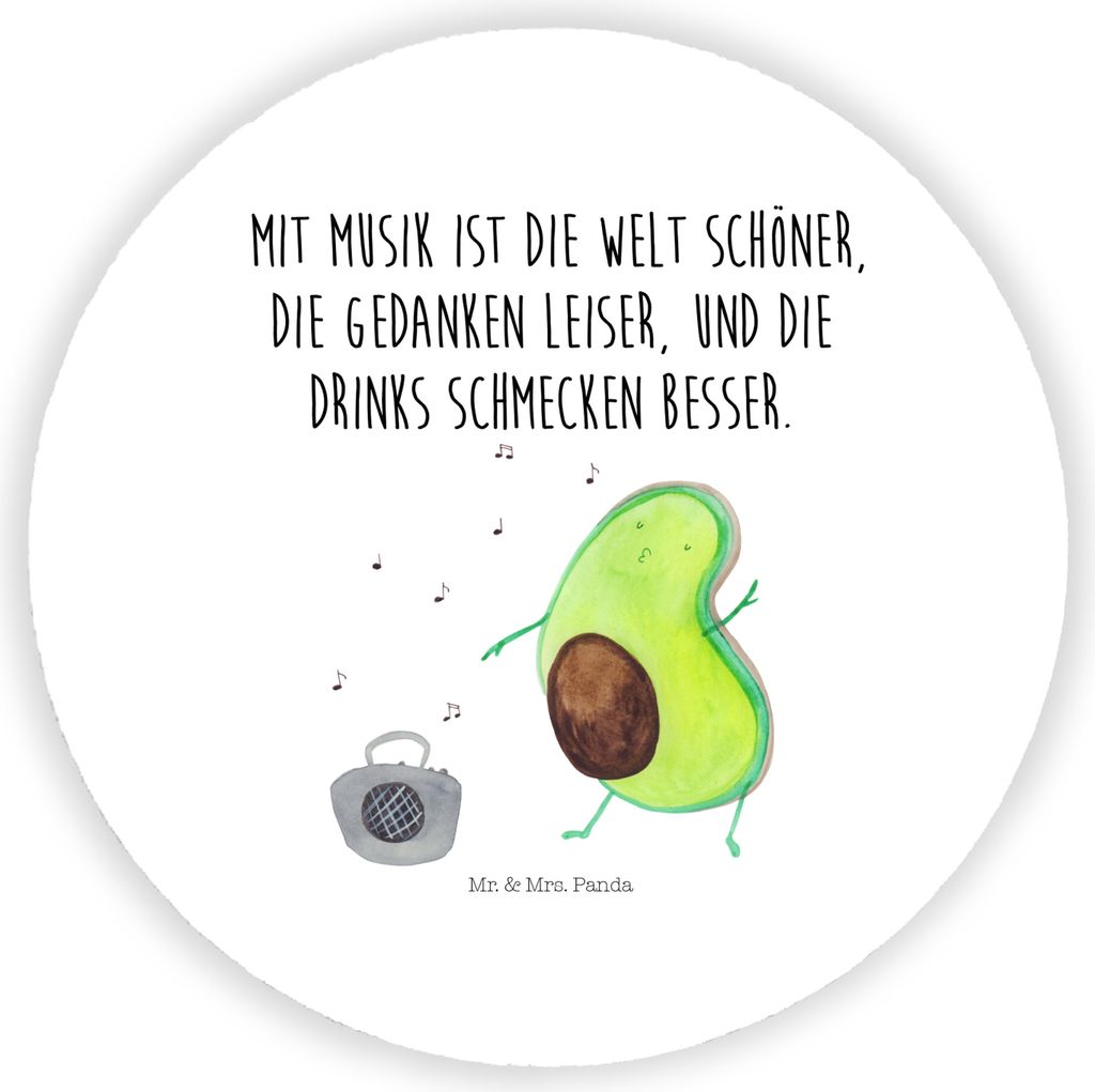 Mr. & Mrs. Panda magnet Avocado Tanzen - Weiß - Geschenk, für magnettafel, Urlaub, Singen, pinnwand, kühlschrank, Musik, Feier, Kühlschrankmagn...