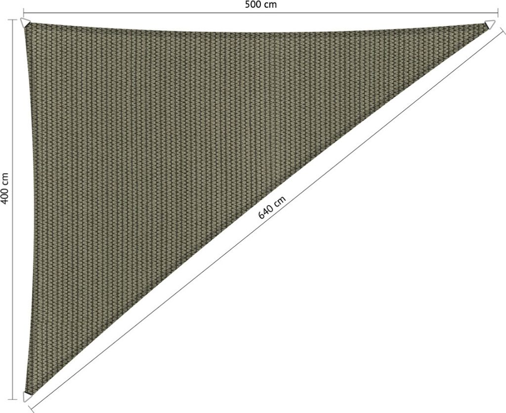 SHADOW COMFORT 4 x 5 x 6,4 m Dreieckiges Sonnensegel Desert Storm 90° Asymmetrisch