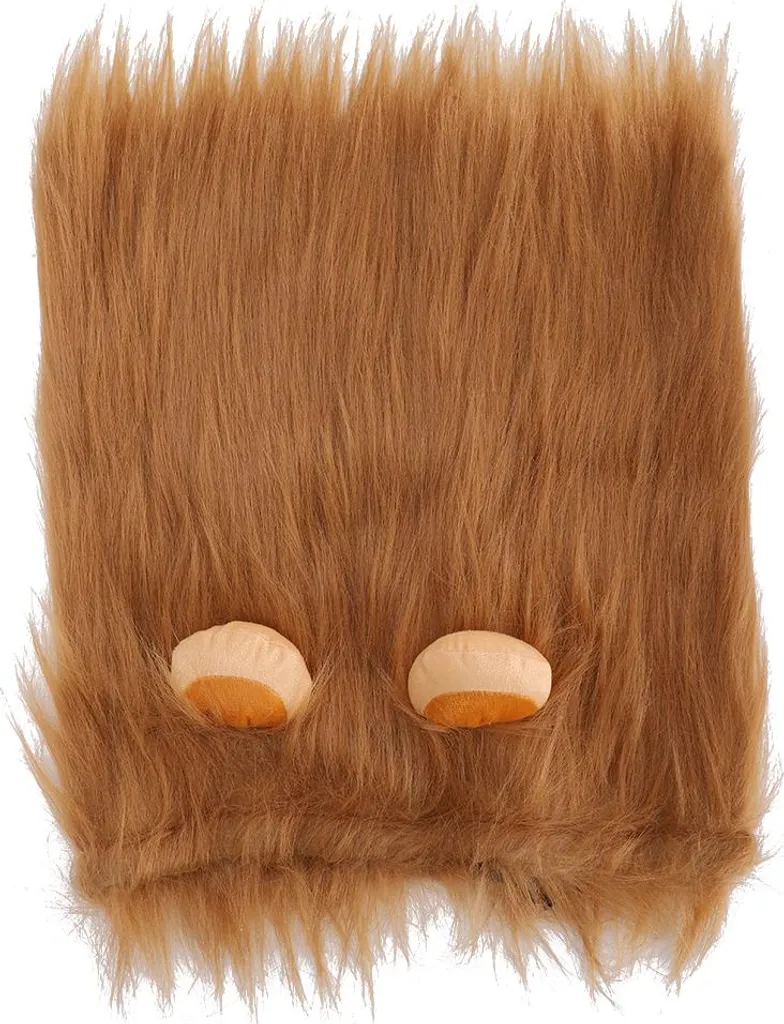 Parrucca con criniera di leone, copricapo, travestimento, abbigliamento di Halloween per cani, costume per animali domestici, marrone chiaro, L