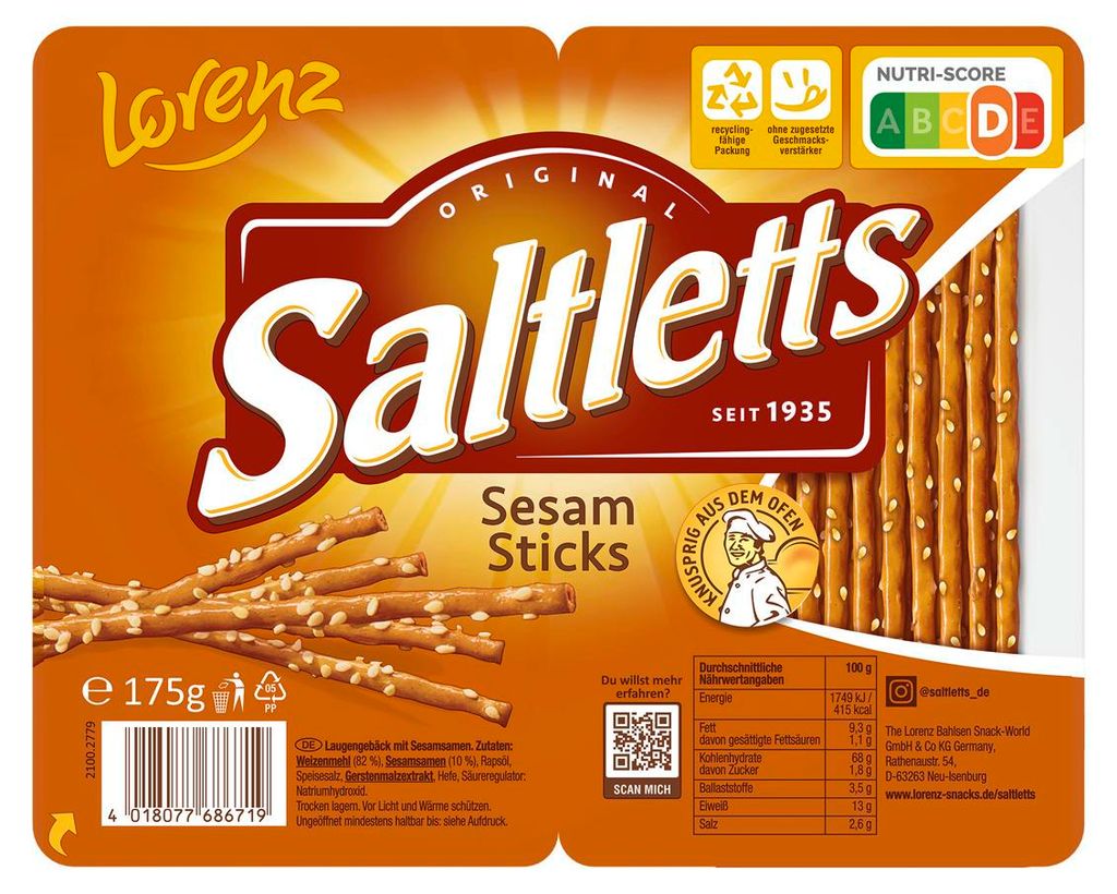 Lorenz 335959 Lorenz Saltletts Sesam 175g Immagine del prodotto 