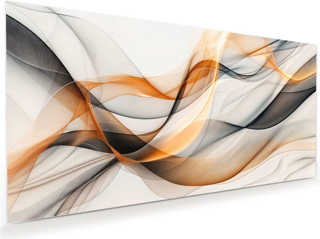 Glasbild 120x60cm in XXL für Wohnzimmer, Schlafzimmer Motiv Schwebende Wellen