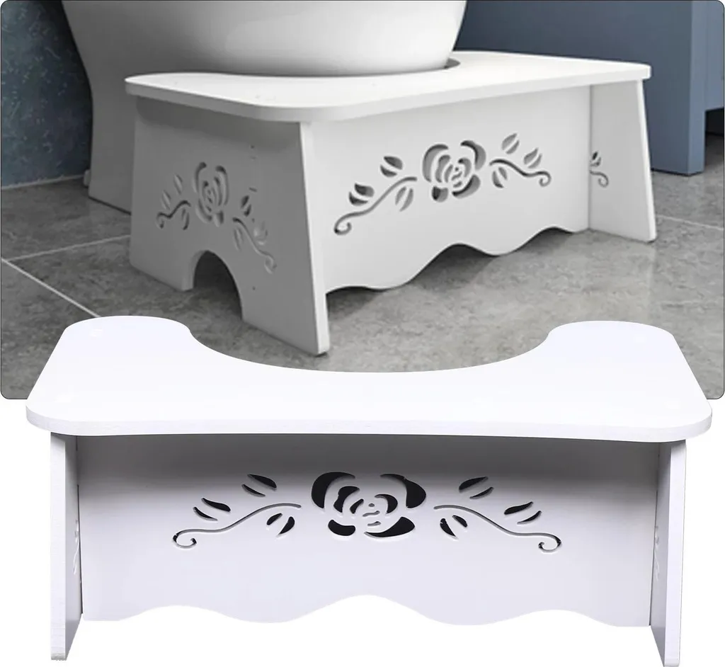 Tabouret de WC contre la Constipation - Position Naturelle MDF Blanc - 6