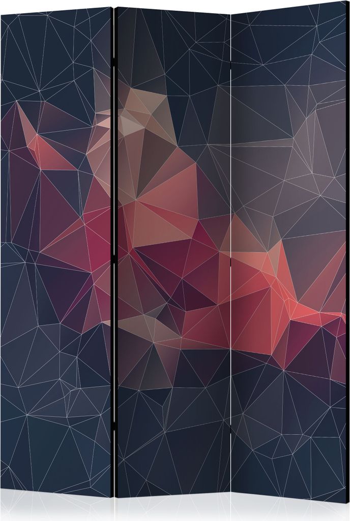 3-teiliger Doppelseitiger Vlies Paravent - Abstract Bird 135x172 cm Abstrakt a-B-0056-z-b