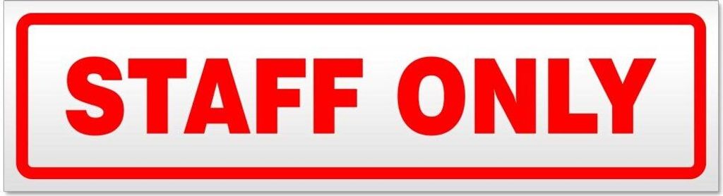 Kiwistar Staff only Magnetschild Schild magnetisch - 45cm Rot - Magnetfolie für Auto PKW Kfz