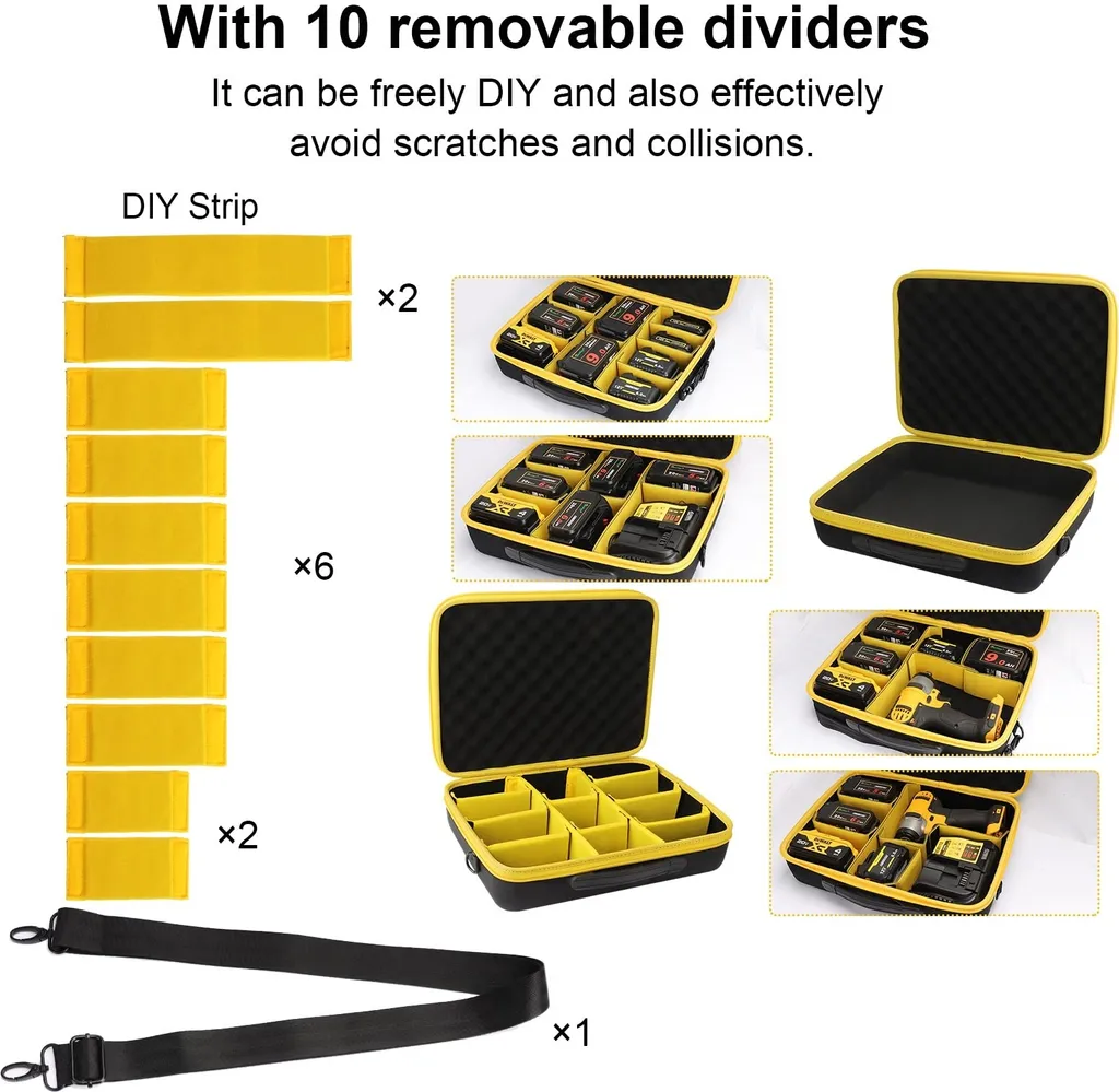 Sacoche outils et batteries avec compartiments modulables - Modèle L
