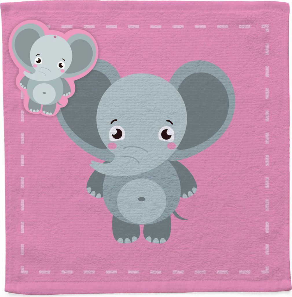 Baby Kinder Handtuch Seiftuch - Elefant - 100% Baumwolle - Produktbild 2