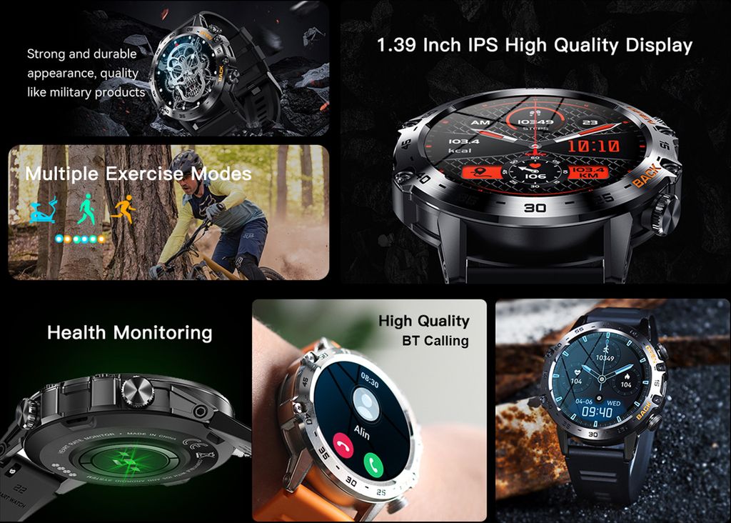 K52 Smartwatch, Sportuhr, 1,39 Zoll IPS-Touchscreen, Produktbild 11