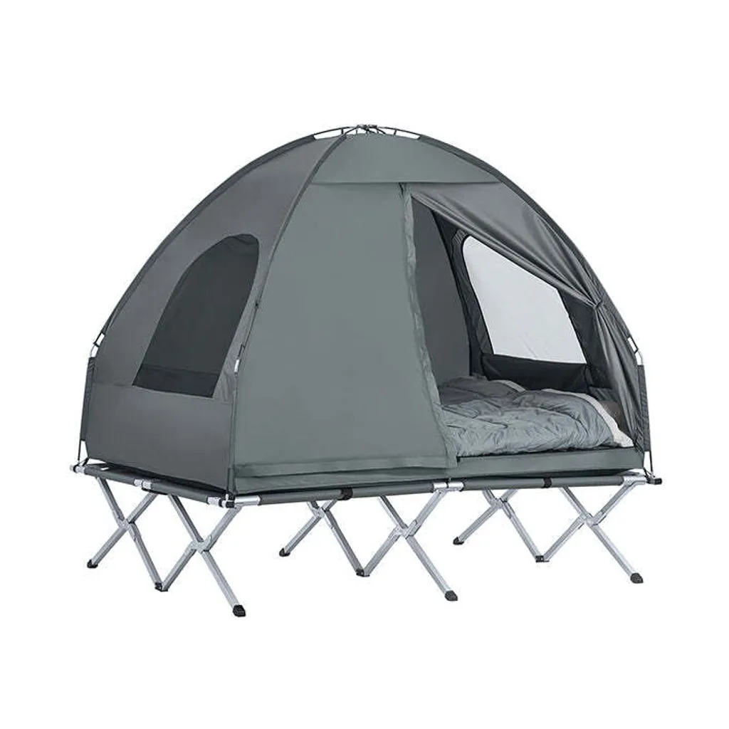 Tente pop-up avec lit de camping Rootz 4-en-1 nylon Oxford imperméable