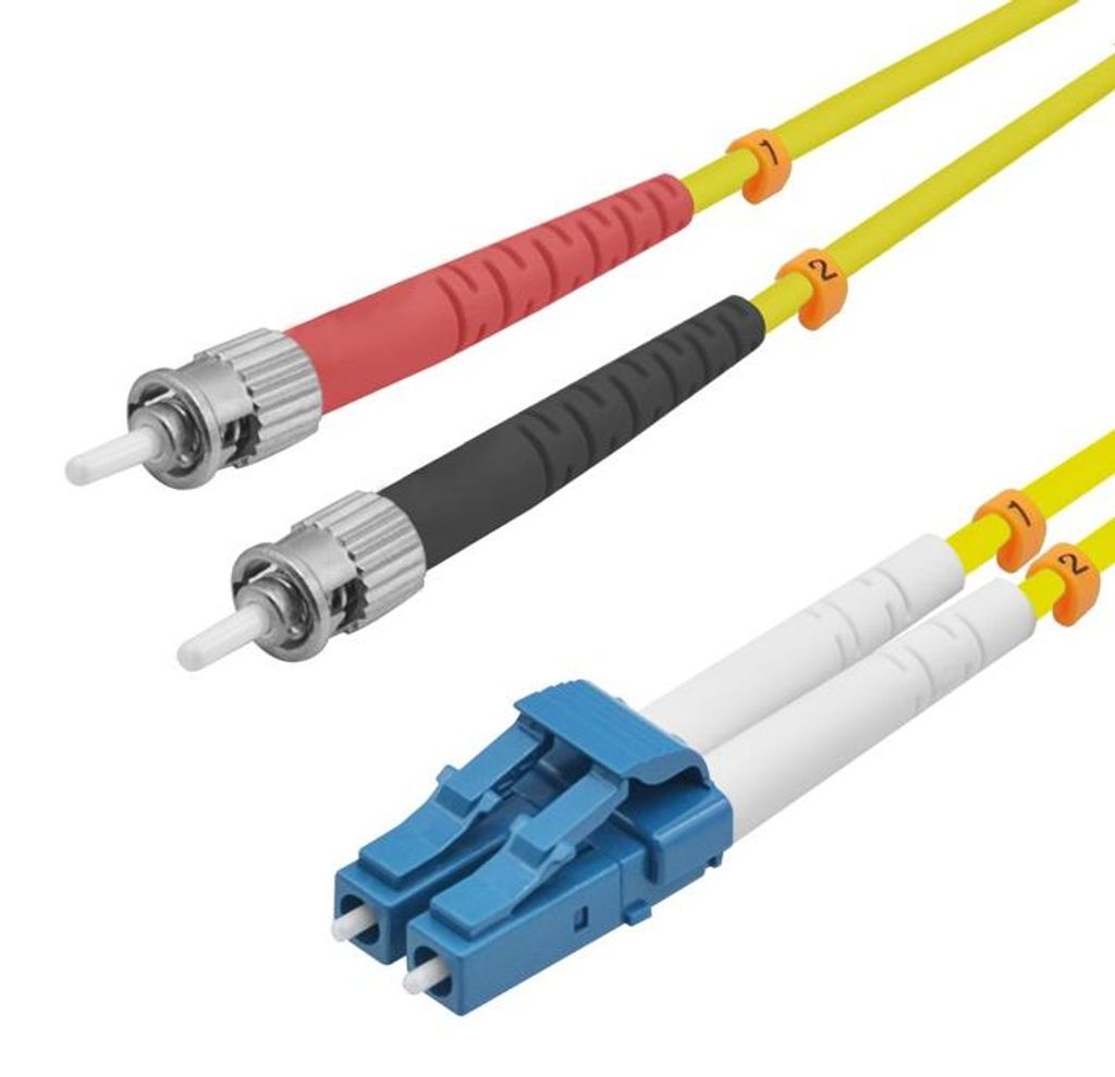 helos LWL Patchkabel OS2 Duplex 3,0mm LC-ST 9/125μm gelb 5m LSZH