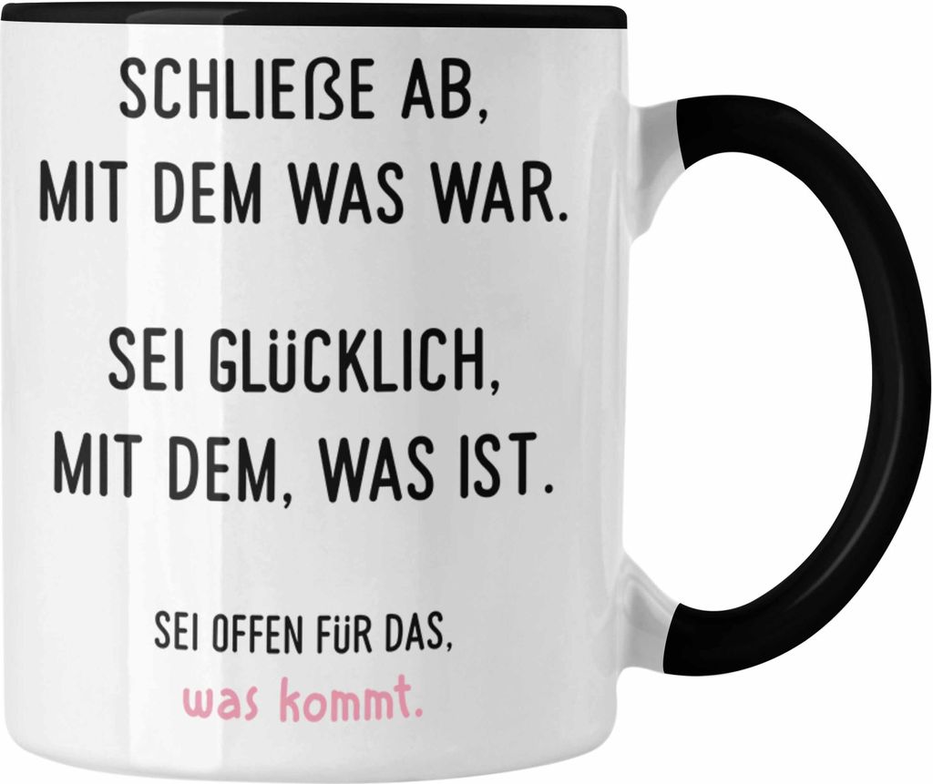 Trendation - Jobwechsel Geschenk Kollegin Tasse Neuer Job Abschiedsgeschenk Spruch (Schwarz)