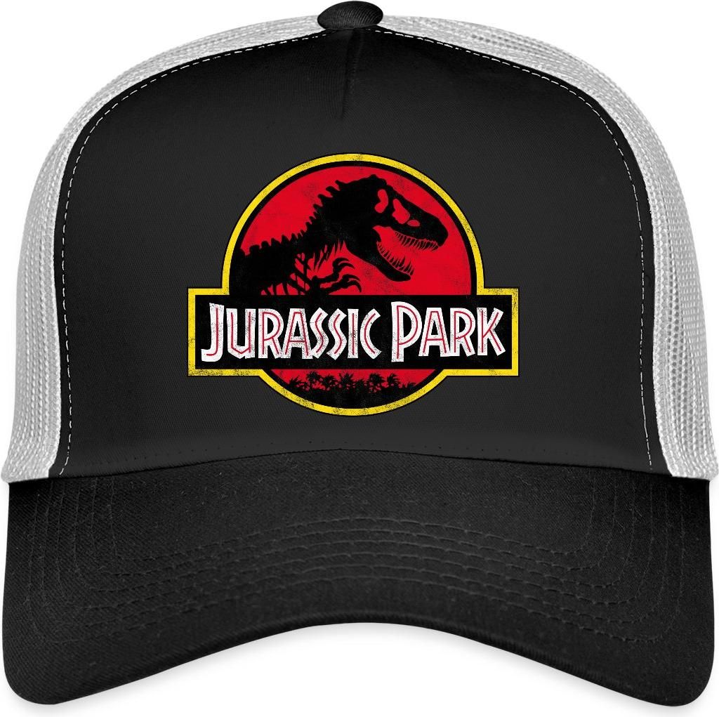 Spreadshirt Jurassic Park Klassisches Logo In Rot Mit T-Rex Produktbild 