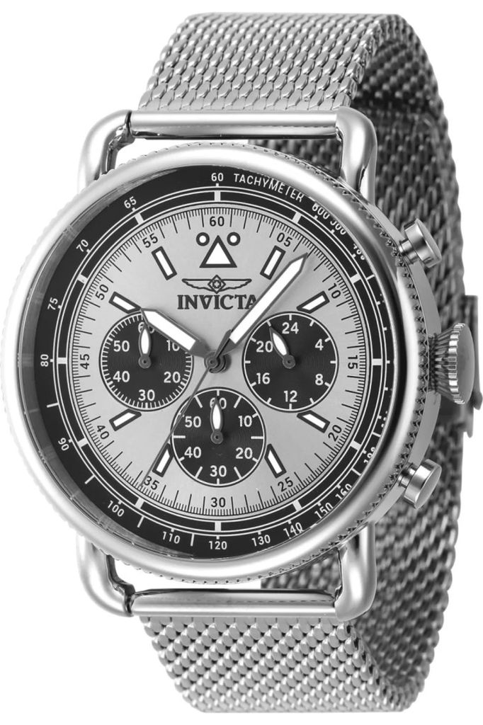 Invicta Speedway 47357 Herrenarmbanduhr - Quartz Bewegung - Edelstahl mit silbernem Zifferblatt - 44 mm