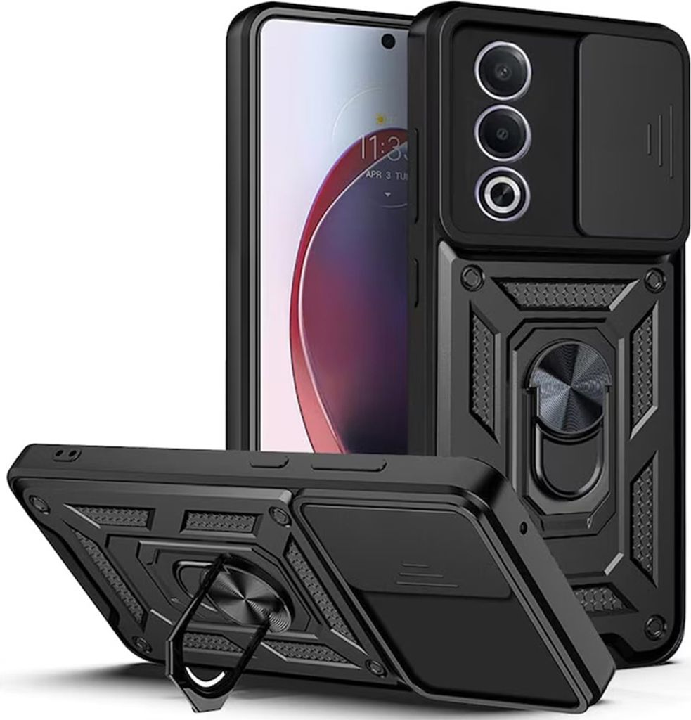 Techsuit Camshield Back Cover Hülle für Oppo A80 - Schwarz