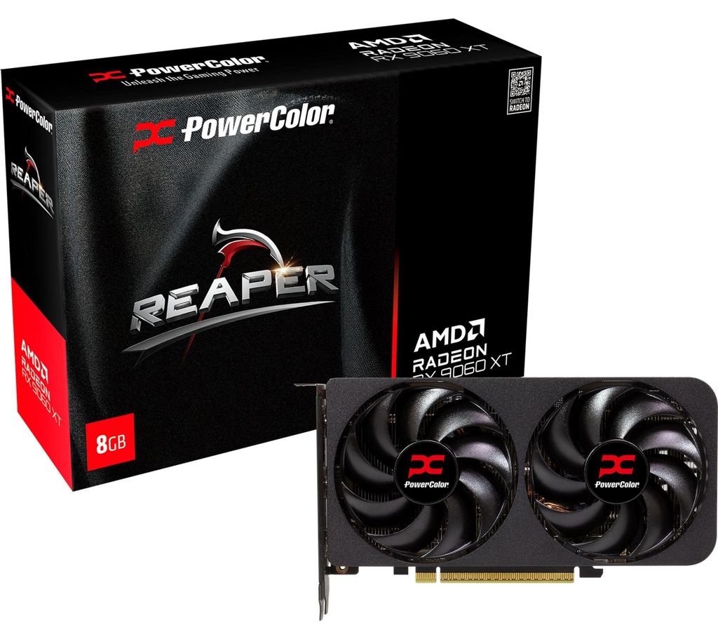 PowerColor Reaper AMD Radeon RX 9060 XT 8GB GDDR6, Radeon RX 9060 XT, 8 GB, GDDR6, 128 Bit, 7680 x 4320 Pixel, PCI Express x16 5.0