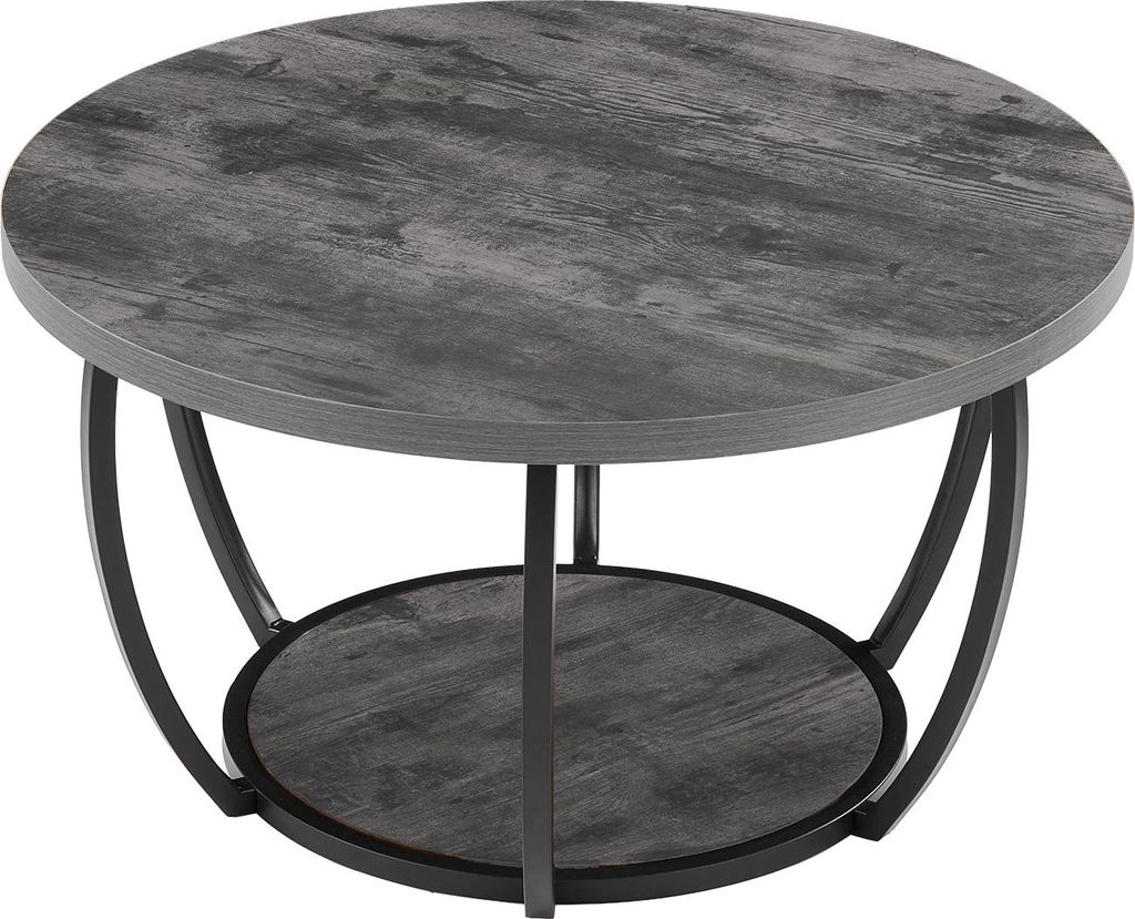 SucceBuy Table basse ronde à deux niveaux avec un cadre Image du produit 