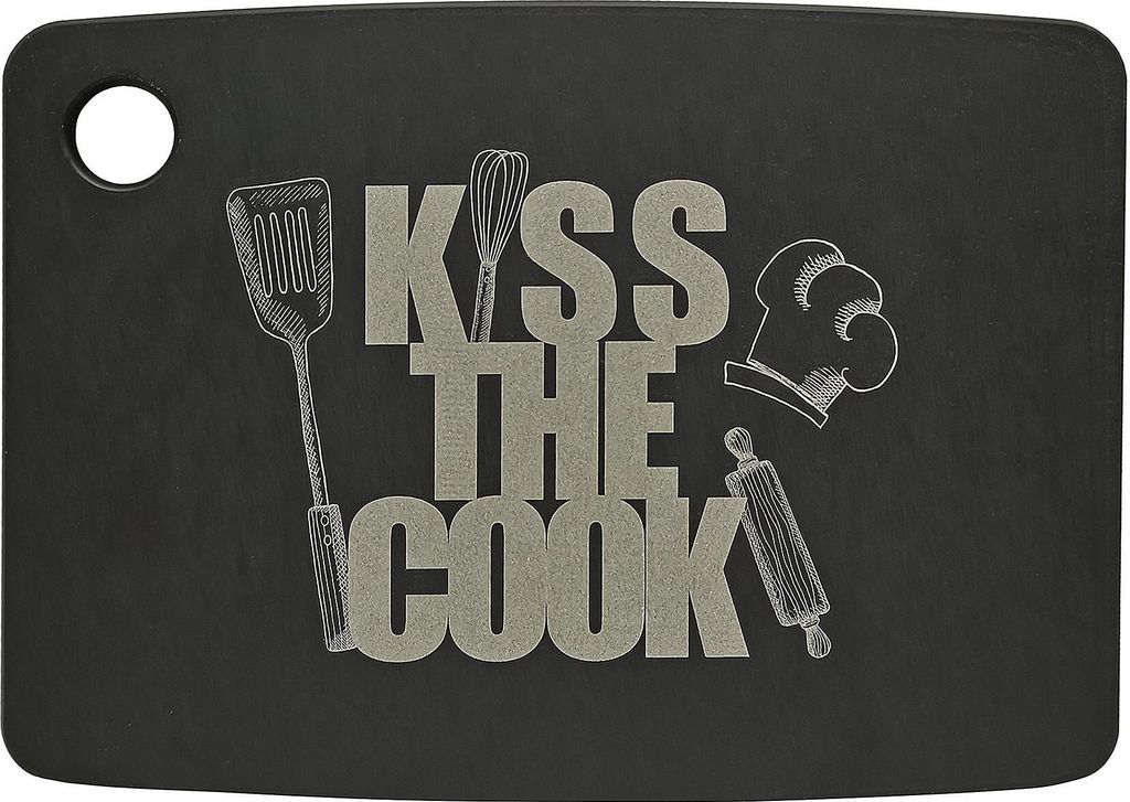 JADE Schneidebrett Kiss the cook 20,3x15x0,6cm schwarz Obrázok produktu 