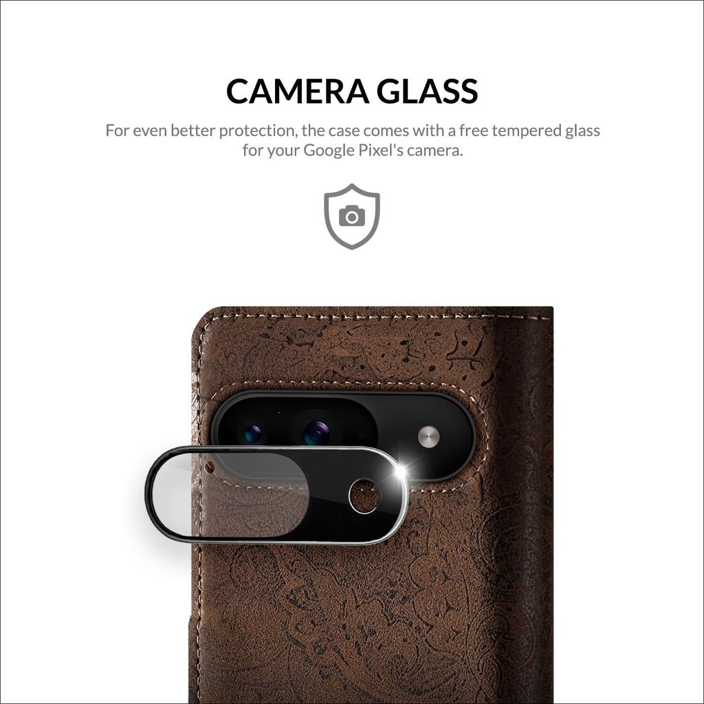 SURAZO Leder-Handyhülle Für Google Pixel 8 - Klapphülle Mit Pfoten-Motiv, Kartenfach & Standfunktion In Dunkelgrün