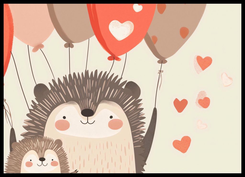 Poster 70x50cm Lächeln der Igel-Familie