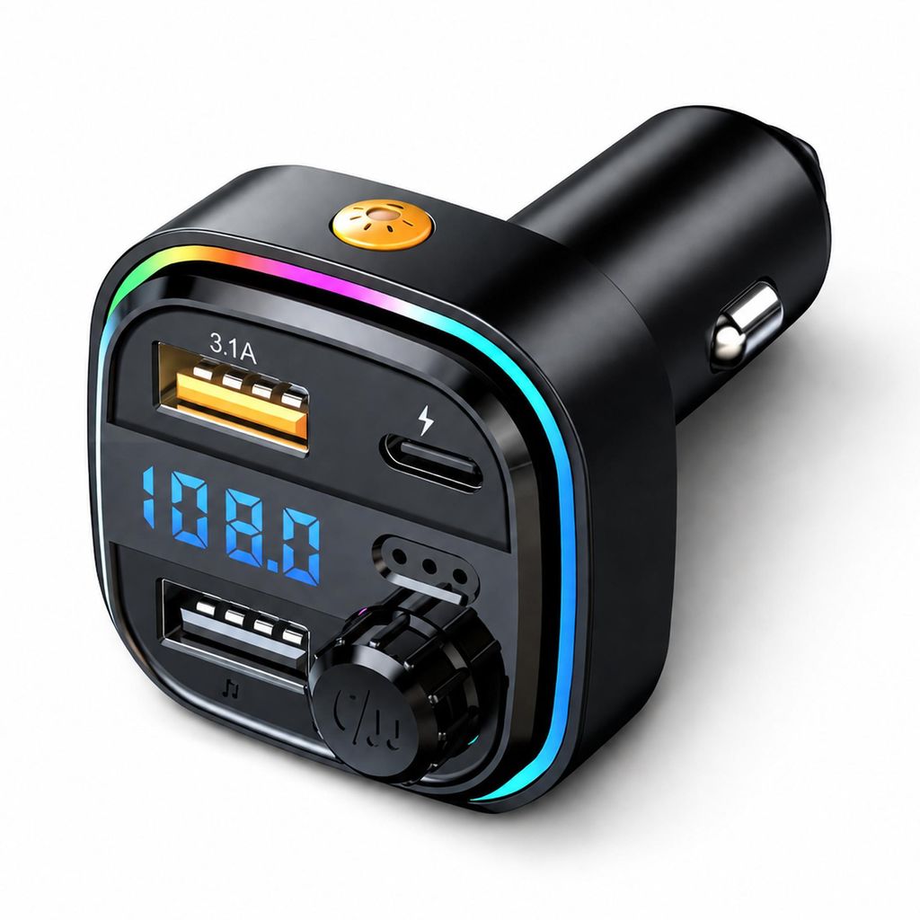 OMVO® Bluetooth FM Transmitter Auto Ladegerät für Produktbild 