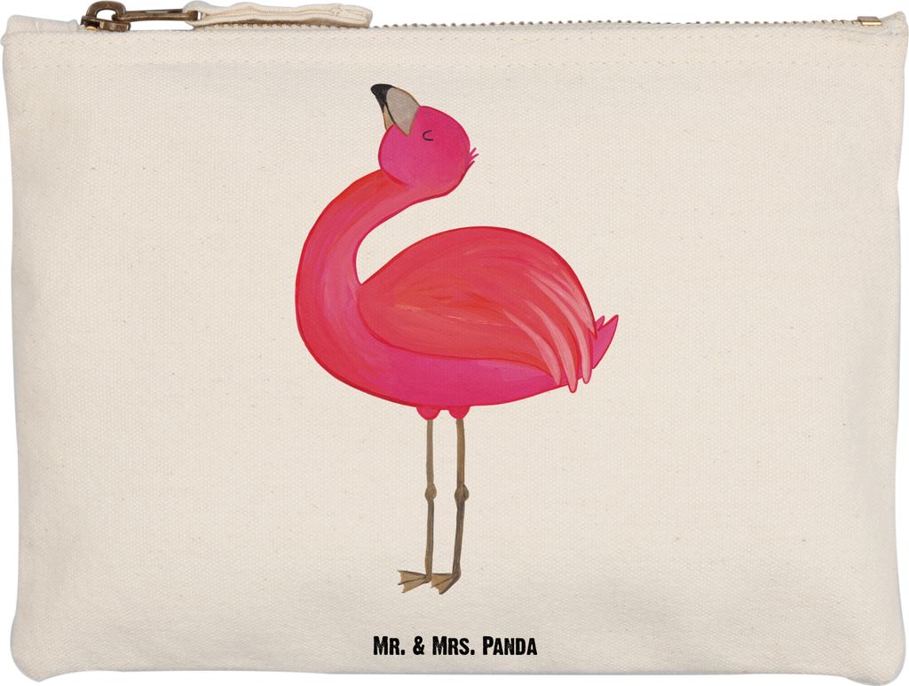 Mr. & Mrs. Panda Etui Flamingo Stolz Grösse XL Große - Weiß - Geschenk, Kulturtasche, Freundin, Pouch, Federmappe, kosmetiktäschchen, Stifteetu...