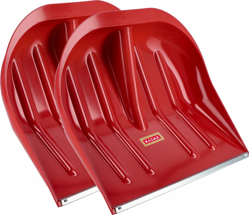KADAX Schneeschaufel "Lafage", Schneespaten ohne Stiel mit Blechkante, Rot, 49 cm breit, 2 Stück