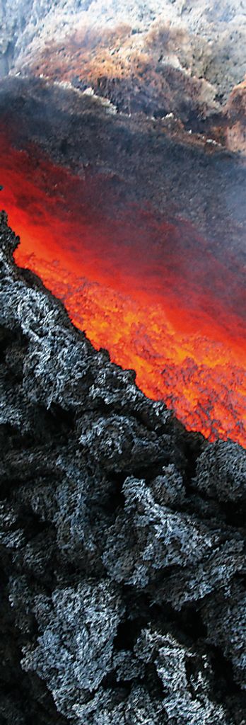Vulkane Kunstdruck Bild - Lavafluss Bei„tna Vulkanausbruch, Sizilien (91 x 30 cm)