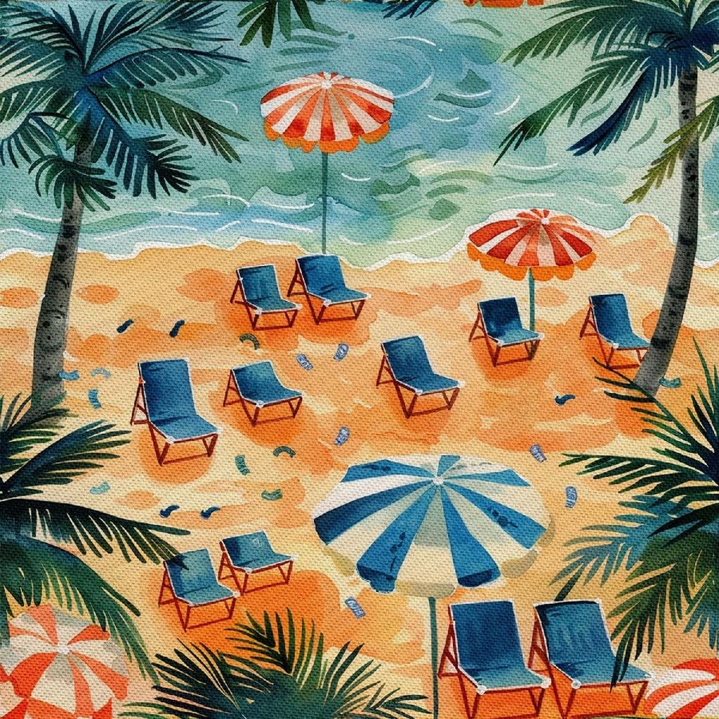 OUTDOOR DEKOSTOFFE OXFORD - Motiv Sommer | DX8952