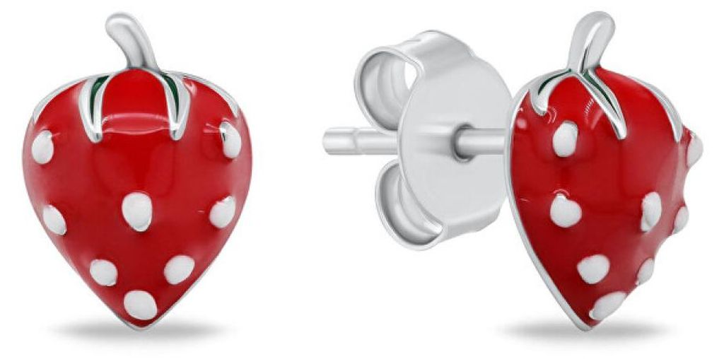 Girls' silver earrings Strawberries EA1264W