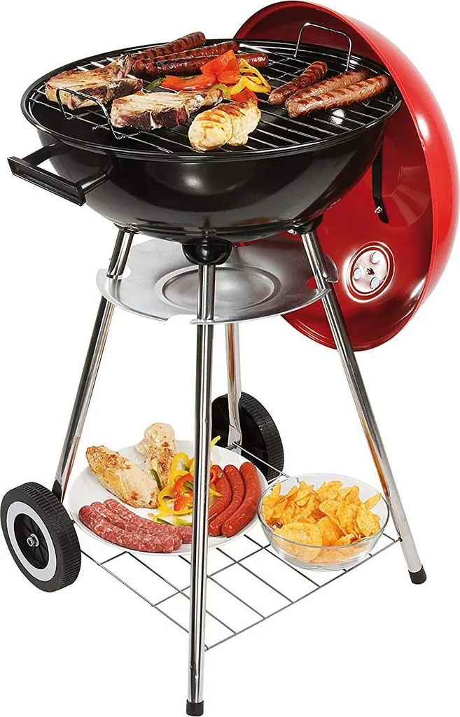 Pieds de barbecue au charbon Livoo diamètre 41cm hauteur 84cm à roulettes