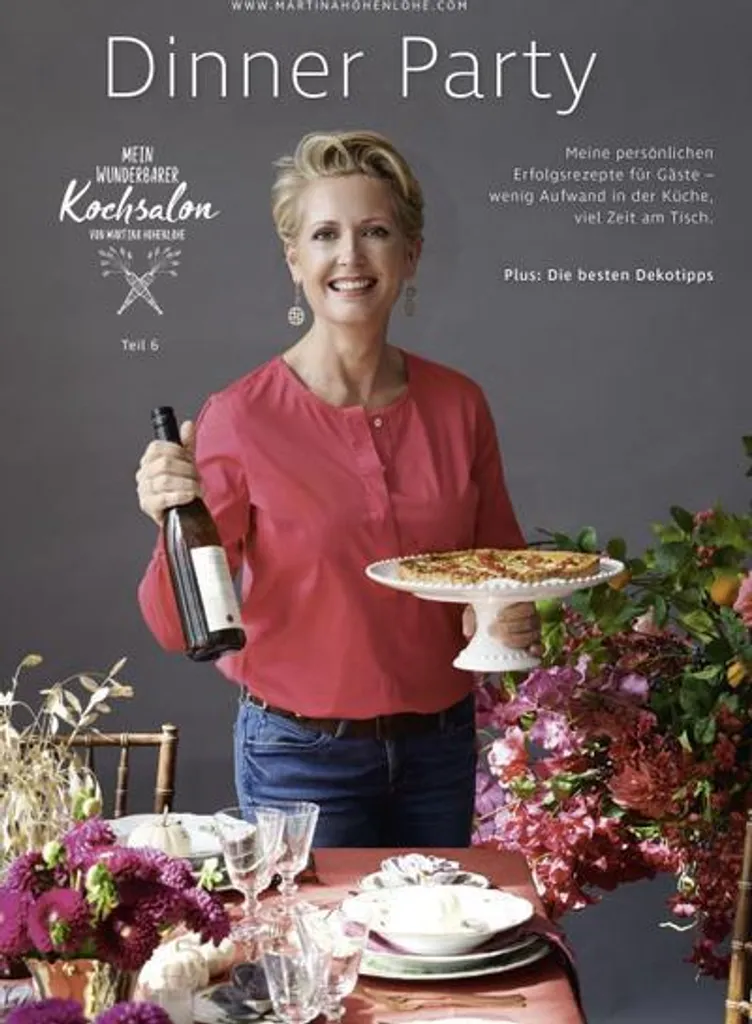Livre de recettes Dinner Party de Martina Hohenlohe pour menus festifs