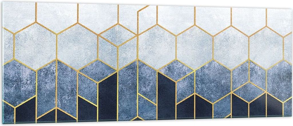 Bilder auf glas - Einteilig - Abstraktion Figuren Geometrisch - 140x50cm - Glasbilder - Wandbilder - Bilder - Wanddekoration aus Glas - Glas Bilder...