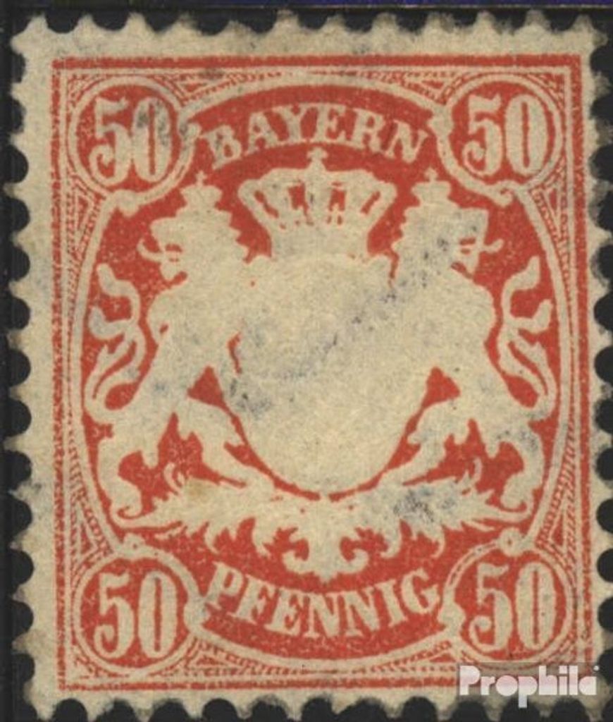 Briefmarken Bayern 1876 Mi 42 gestempelt Staatswappen