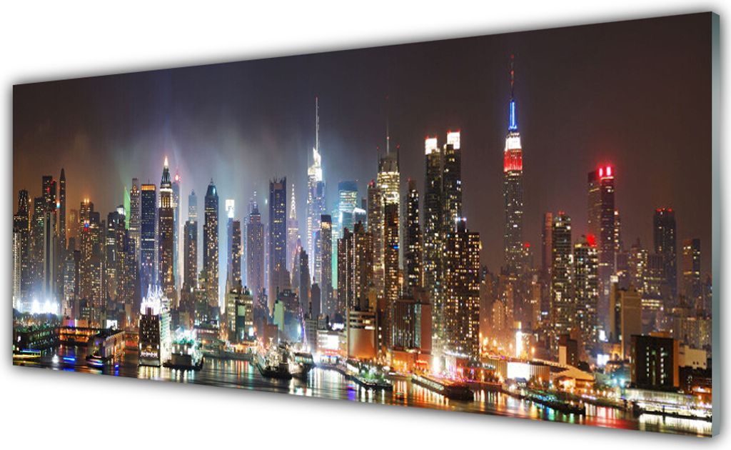 Küchenrückwand aus Glas 125x50cm Spritzschutz Stadt Gebäude