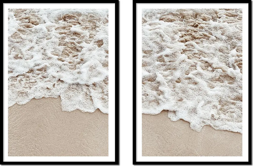 Diptyque de Tableaux Plage et Mer Style Boho - Cadre 53x73cm P2157