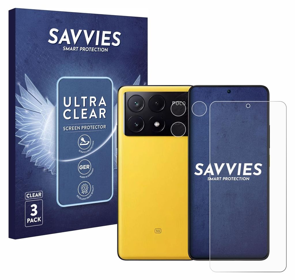 6x Für Xiaomi Poco X6 Pro (Display+Kamera) Schutzfolie Produktbild 