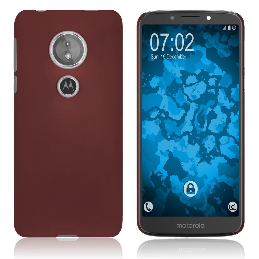 PhoneNatic Case kompatibel mit Motorola Moto E5 (5th Gen) - Hülle rot gummiert Hard-case Cover
