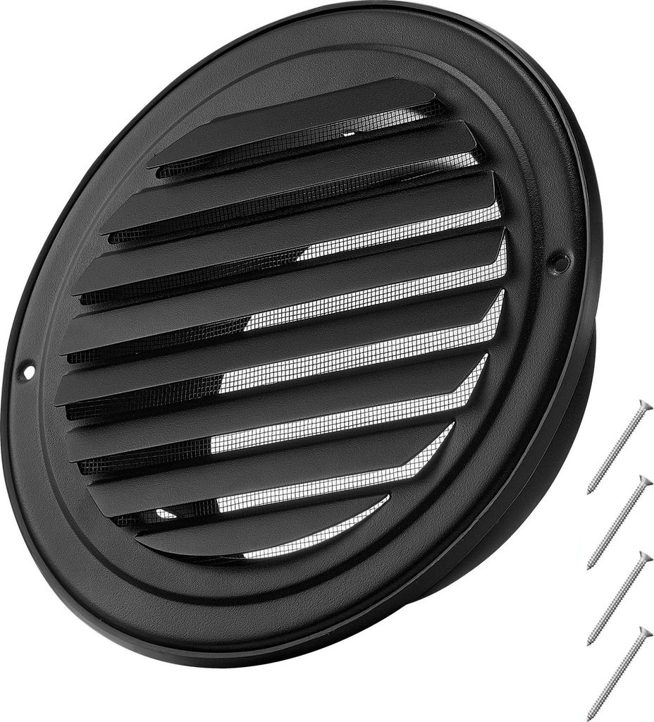 SucceBuy Lüftungsgitter aus Edelstahl φ 208 x 68 mm, Abluftgitter mit Lamellen, Außengitter mit Insektenschutz und Wetterschutz, geeignet für H...