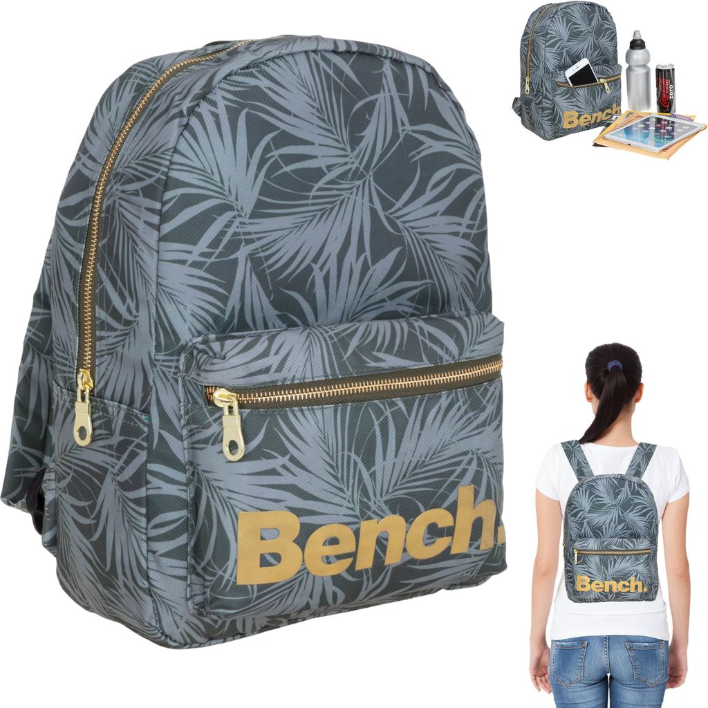 Rucksack Damen Freizeitrucksack Damenrucksack Bench Daypack small klein Handtaschenrucksack Mädchen backpack 64158 2634 Palm Grün Oliv + Schlüss...