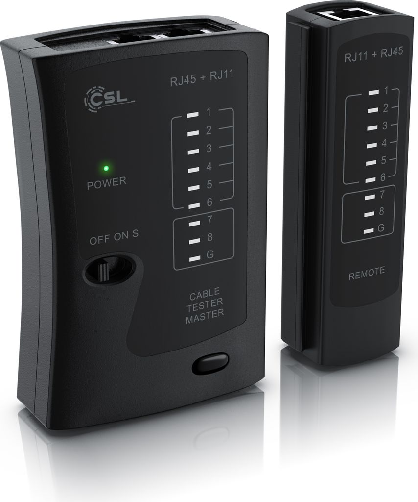 CSL Testeur de câble réseau, RJ45/RJ11/12/(25)/14 femelle, Image du produit 
