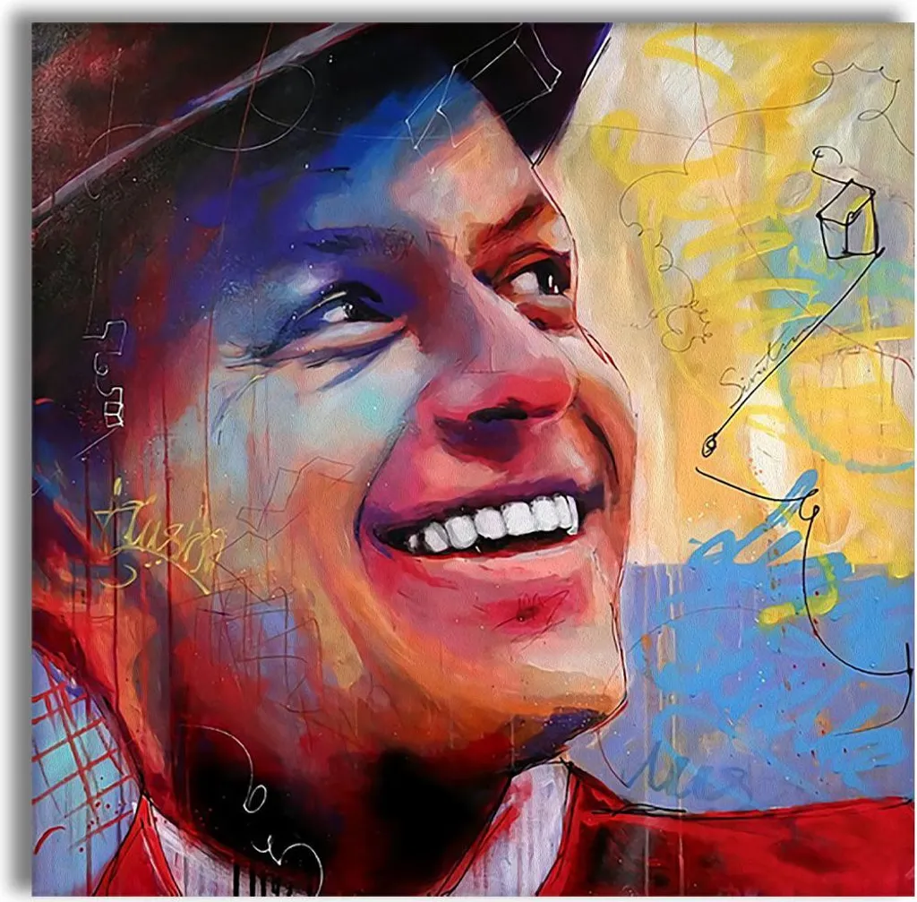 Décorer un grand salon avec le tableau contemporain Frank 100x100 cm