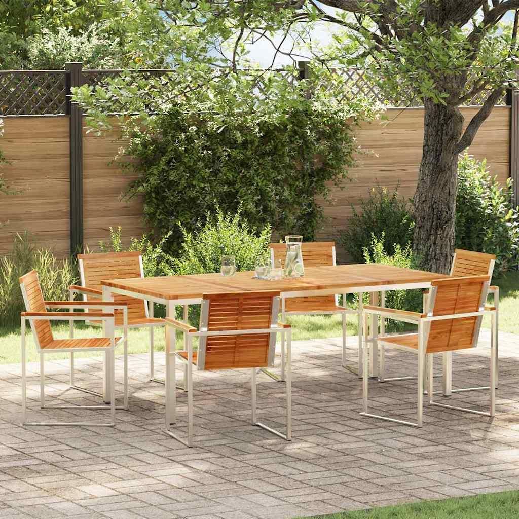 Möbel Garten Essgruppe 7 pcs Massivholz Teak - Gartenmöbelgarnituren 3334827